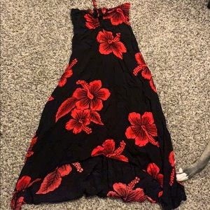 Black Maxi dress with red flowers